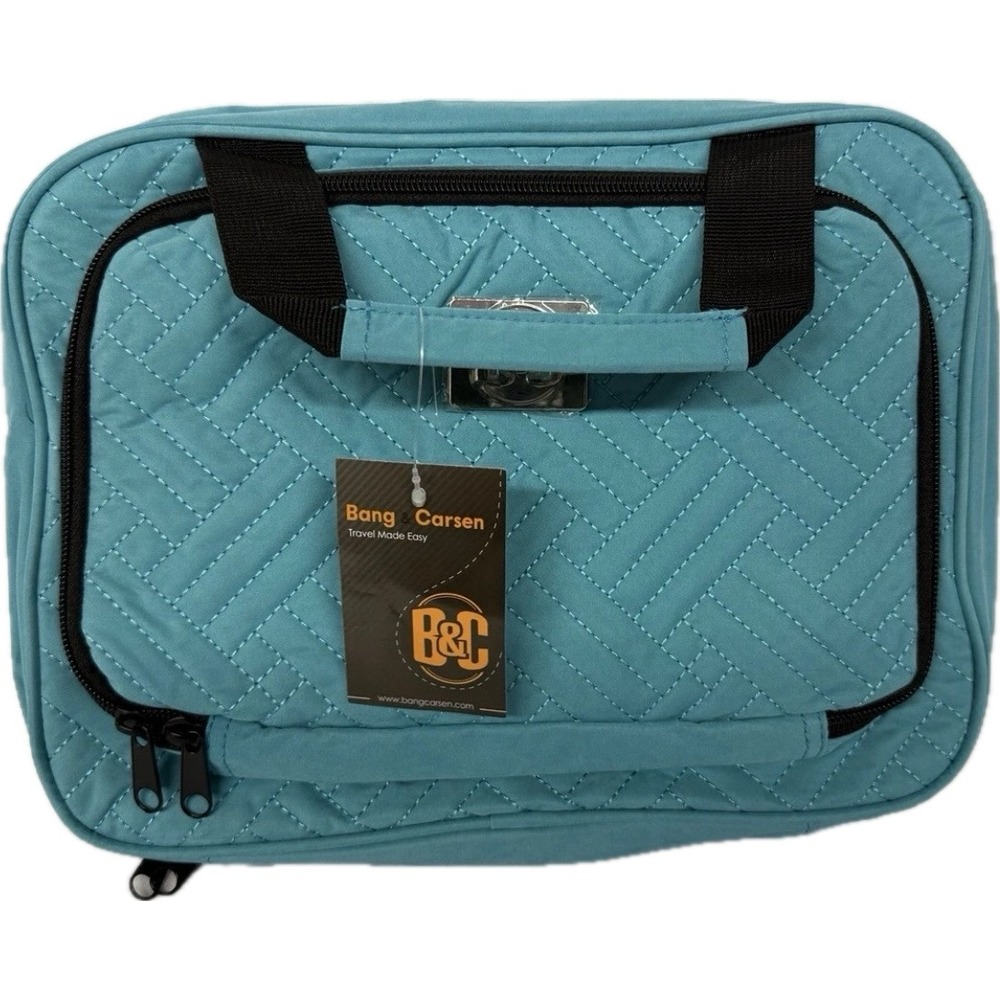 Bang Carsen Quilted Hanging Toiletry Bag Teal Blue Travel Organizer‎ New